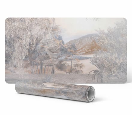 Beschermende bureauonderlegger met pastelkleurige natuurlandschapsafbeeldingen 90x45 cm