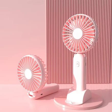 2024 Draagbare kleine ventilator met USB-aansluiting, digitaal display, stil, voor op kantoor, bureau, studentenkamer, buitenventilator
