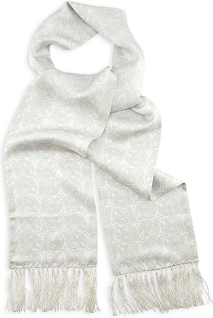 We Love Ties - Sjaals - Smokingsjaal Paisley Nuance wit - wit / grijs