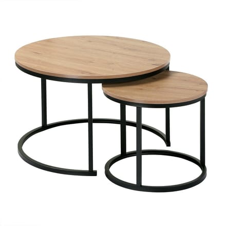 Set van 2 nestende ronde salontafels - L70 cm & 45 cm