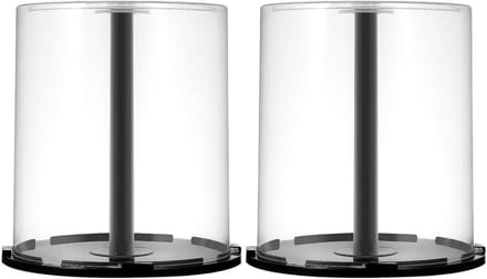 Pack of 2 CD/DVD Storage Bucket Made of Transparent Plastic Space for 100 Discs Practical CD Organiser for Home and Office