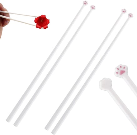 MTTproducts- Eetstokjes 2 Paar - Kattenpoot Eetstokjes - Herbruikbaar - Antislip - Lichtgewicht - Plastic - 25 cm