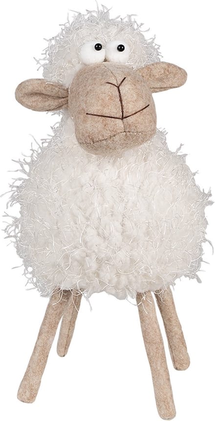 Clayre & Eef Beeld Schaap 30 cm Wit Kunststof