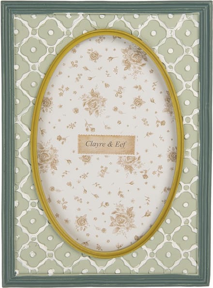 Clayre & Eef Fotolijst 10x15 cm Groen Kunststof
