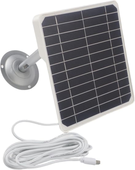Zonnepaneel - Oplader - Camera Voeden - IP66 Waterdicht - 20 W Vermogen - Wit Zwart
