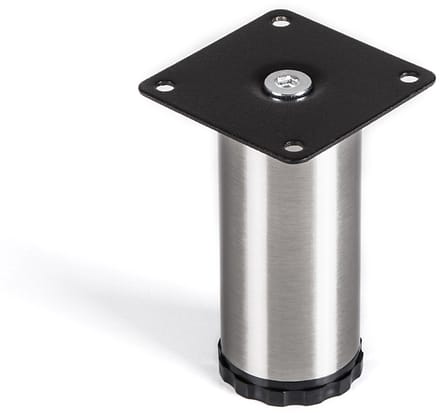 SOTECH meubelpoot Lukas, RVS geborsteld, rond, diameter: 42 mm, hoogte: 100 mm, verstelbaar