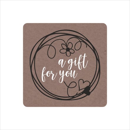 Sluitstickers - Sluitzegels - A Gift For You - Rol Van 250 Stuks - Etiketten - Kraft