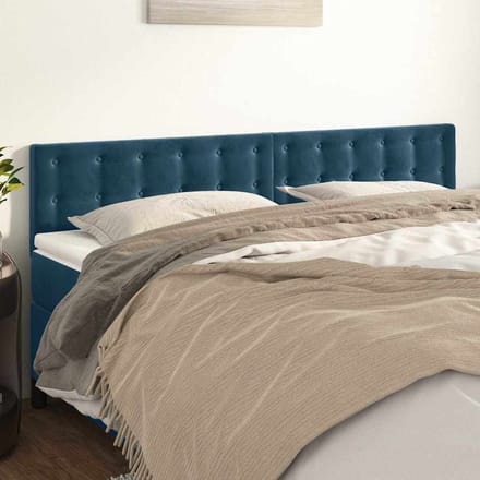 vidaXL - Hoofdborden - 180x5x78/88 - cm - fluweel - donkerblauw