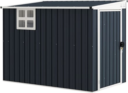 Outsunny Garden Storage Shed Stahl 128L x 231B x 181H cm Dunkelgrau