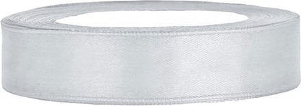 Hobbygroep Satijnlint 12 mm 25 m Zilver.