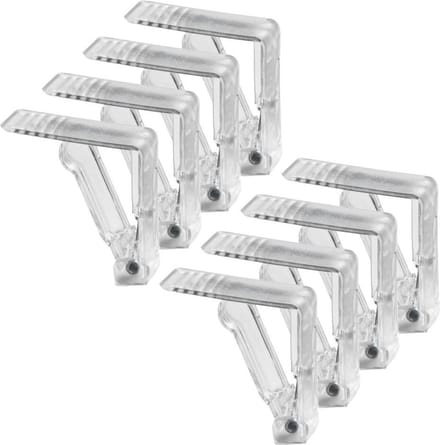 8x stuks tafelkleed klemmen transparant - Tafelkleedklemmen