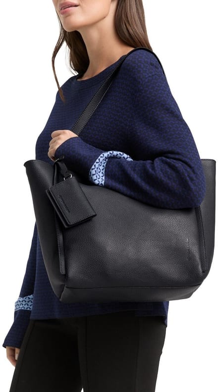 Tom Tailor - TTAMAREA L shopper met afneembare hangerzak - Maat ONESIZE - dark blue