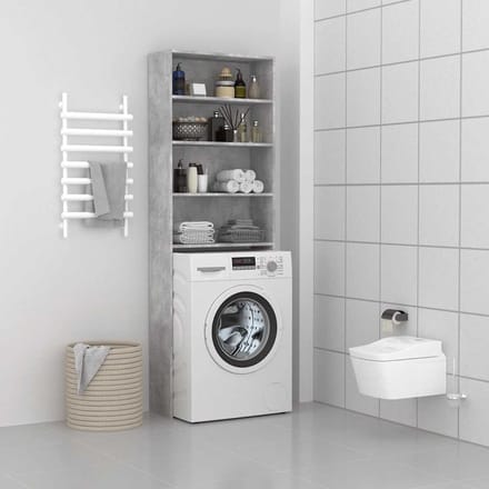 vidaXL - Wasmachinekast - 64x24x190 - cm - betongrijs