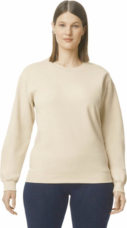 Gildan - Softstyle Midweight Fleece Crewneck Sweater - Sand maat S