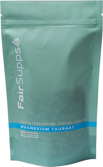 Magnesium Tauraat + P-5-P - 200 Capsules - Grote Verpakking - Goed Opneembaar