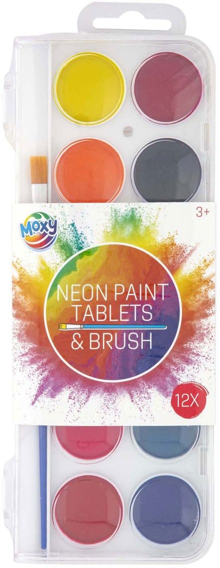 Moxy 12 Neon verftabletten incl. penseel