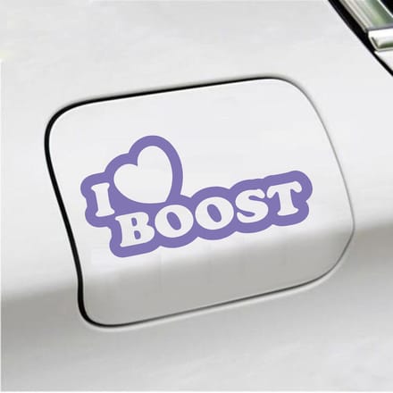 Bumpersticker - I Love Boost - 10 X 20 - Paars