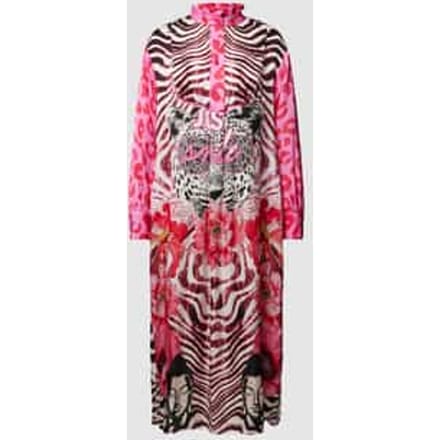 Midi-jurk van pure viscose, model 'Just Smile'