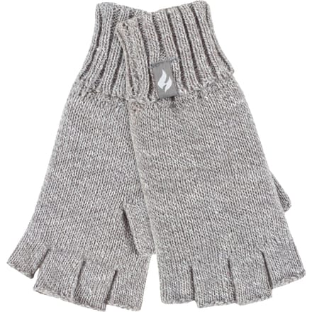 Heat Holders - Solide gebreide vingerloze dameshandschoenen - Grijs