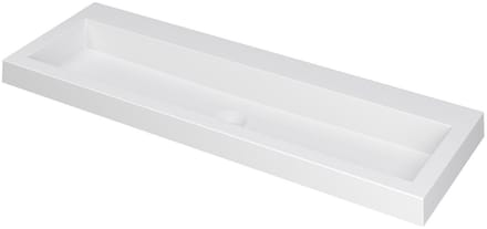 Ink Dock Wastafel Polystone zonder kraangat - Mat wit - 120x40 cm