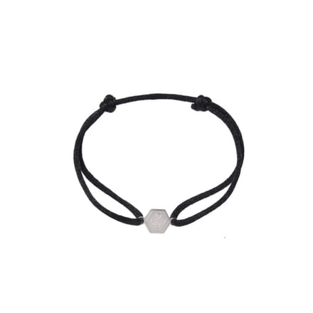 Go Dutch Label Armband touw 5 hoek love Silver/Black B2351-1