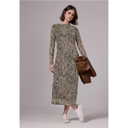 Mesh jurk met leoprint