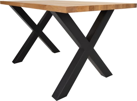 Eettafel Rover eikenhout 220x100 X-poot zwart