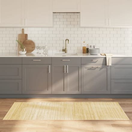 vidaXL - Vloerkleed - rechthoekig - 80x200 - cm - bamboe - lichtnaturel