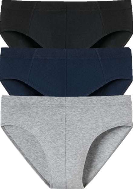 SCHIESSER 95/5 Essentials supermini slips (3-pack) - zwart - blauw en grijs