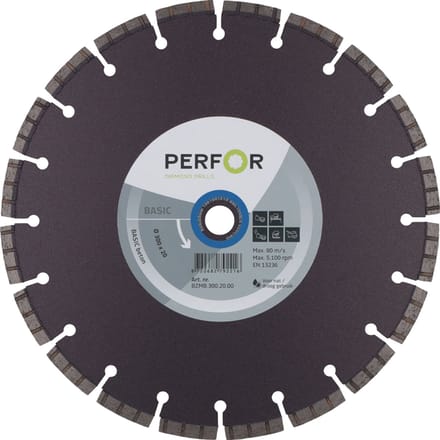 PERFOR Diamantdoorslijpschijf BASIC beton, Ø300, asgat 20