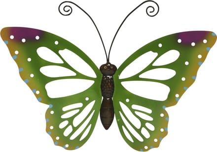 Decoris Grote muurvlinder - groen - 51 x 38 cm - tuindecoratie - tuinvlinder