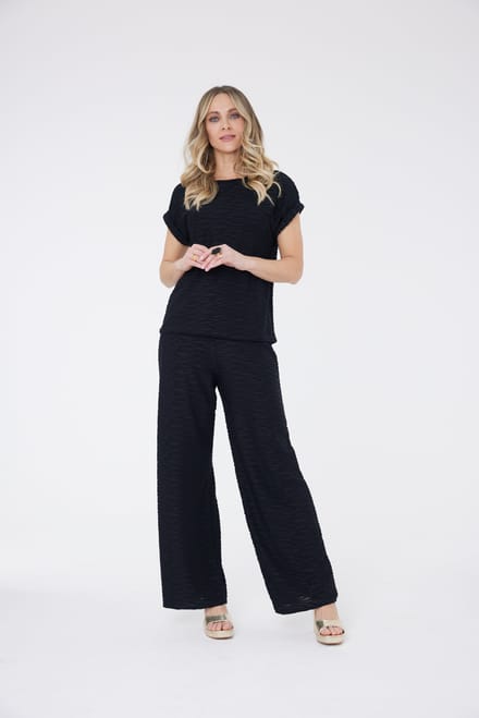 Maya T-shirt met structuur - Zwart