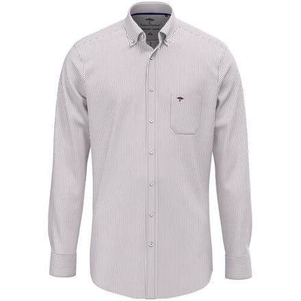 Fynch-Hatton Overhemd Striped Oxford Button-Down Deep Merlot / male