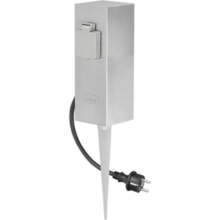 Ledino Dubbele contactdooszuil Connect S2 w. grondpin Grondpin