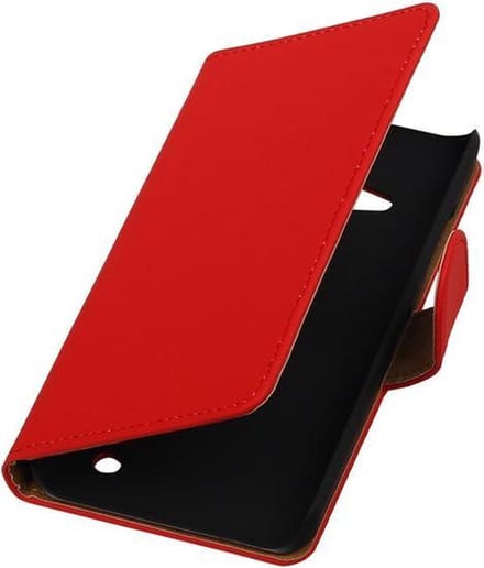 Rood Effen Booktype Microsoft Lumia 550 Wallet Cover Hoesje
