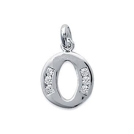 Blinx Jewels Zilveren Hanger Letter O Steentjes