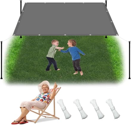 Campingzeil - Luifel Windscherm - Buiten beschermen - Waterbestendig Polyester - 1.1x3.5m - Lichtgrijs