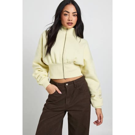 boohoo Dames Trechter Hals Getailleerde Taille Doorritsen | Boter | Maat: XL