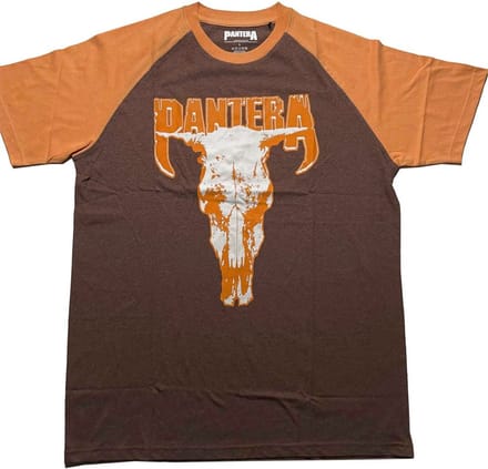 Pantera - Skull Raglan T-shirt - M - Bruin/Oranje