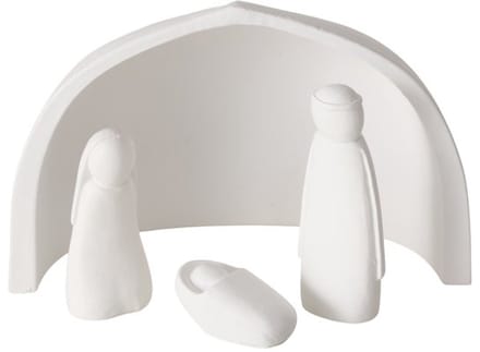 Boltze - Kerstsstal - Minimalistisch - Kerga - Kerstfiguren - 4delig - Polyresin - Wit