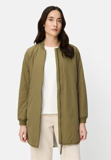 camel active Mantel met 2-weg-ritssluiting - Maat womenswear-38 - Olijf