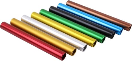 MDsport - Estafettestokje aluminium - Junior - Set van 8 - Metallic kleuren