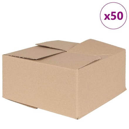 vidaXL - Vouwdoos - met - opslag - 50 - st - Naturel - 30 - x - 30 - x - 15 - cm - Karton