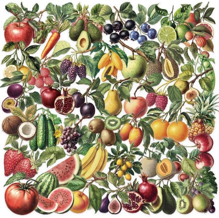 Transparante Stickers Fruit - 50 stuks