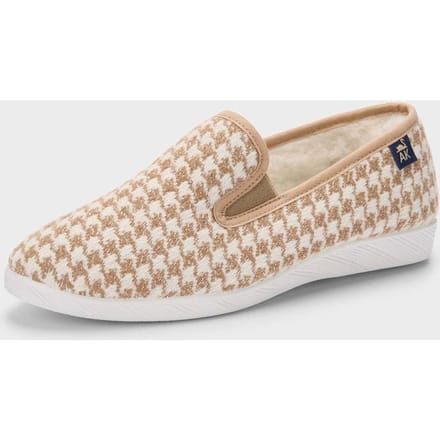 Pantoffels met warme scheerwollen voering - beige / gebroken wit - Gr. 38 van Goldner Fashion