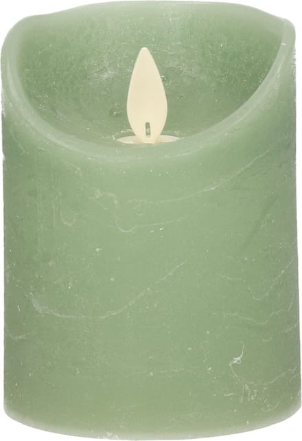 Anna's Collection Stompkaars - LED - jade groen - H10 cm - bewegende vlam - kaars