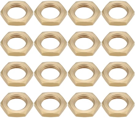 Dailygoods - Zeskantmoer Messing M10 x 1,0 mm voor Gloeilampen 30 Stuks