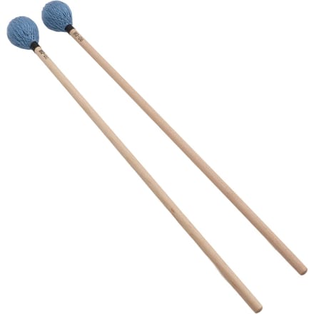 1 Paire de Maillets de Marimba Tête en Fil Dur Moyen avec Manche en Érable pour Jeu de Percussions MQ?06Rouge bleu