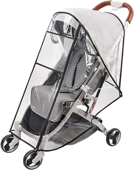 Regenbescherming voor kinderwagen - Waterdicht en transparant - PEVA-kunststof