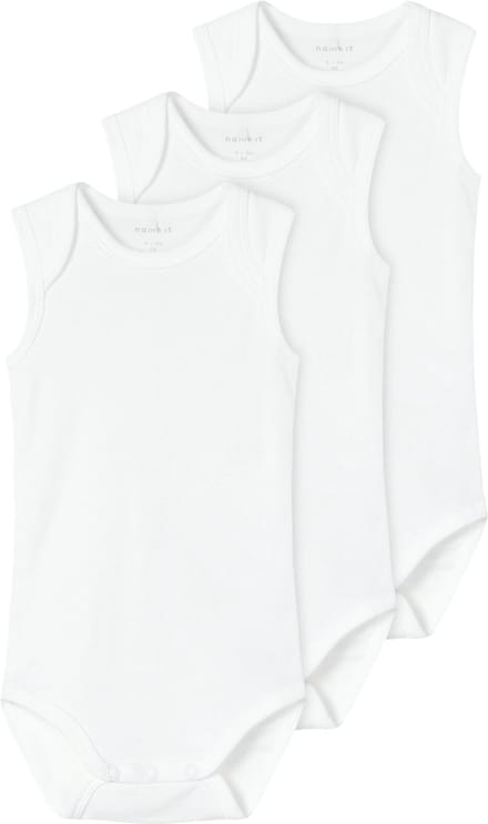 Name It Romper Zonder Mouw 3-Pack Bright White 74